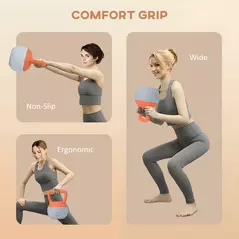 SPORTNOW 10KG Soft Kettlebell, Kettle Bell with Non-Slip Handle for Home Gym, Weight Lifting, Strength Training, Orange/Grey - 5