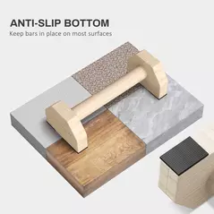 SPORTNOW Wooden Parralletes Bars, Push Up Handles with Non-Slip Base, Calisthenics Equipment, for Home Gym, Training - 4