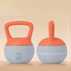 SPORTNOW 10KG Soft Kettlebell, Kettle Bell with Non-Slip Handle for Home Gym, Weight Lifting, Strength Training, Orange/Grey - 3