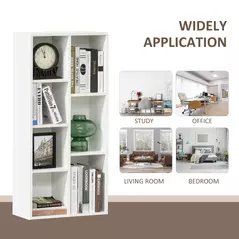 HOMCOM Seven-Cube Bookcase - White Wood Effect - 4