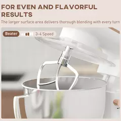 HOMCOM 1300W Kitchen Stand Mixer, with Accessories - White - 6