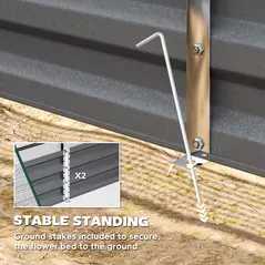 Outsunny Metal Planter Box with Cover, Raised Garden Bed with Greenhouse, for Herbs and Vegetables, White and Dark Grey - 7