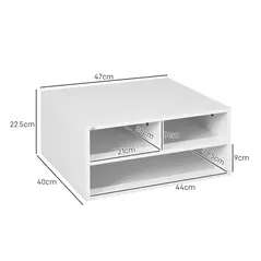 HOMCOM Three-Compartment Printer Storage Cabinet - White - 3