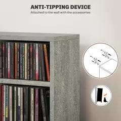 HOMCOM Set of Two 102 CD Storage Units - Cement Grey - 7