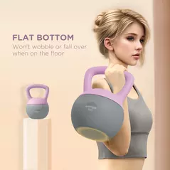 SPORTNOW 6KG Soft Kettlebell, Kettle Bell with Non-Slip Handle for Home Gym, Weight Lifting, Strength Training, Purple/Grey - 6