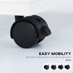 HOMCOM 60cm Filing Cabinet with Drawer, Open Shelf, Metal Handles and 4 Wheels, Office Home Organiser Mobile Printer, White - 7