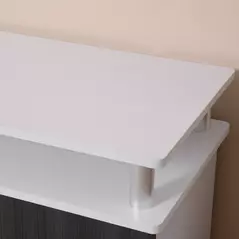 HOMCOM TV Cabinet Unit for TVs up to 50'' with Storage Shelf and Cupboards, Living Room Entertainment Center Media Console, Grey and White - 9