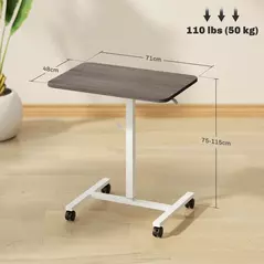HOMCOM 75-115cm Manual Adjustable Sit-To-Stand Desk - White/Grey - 3