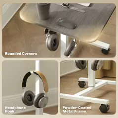 HOMCOM 75-115cm Manual Adjustable Sit-To-Stand Desk - White/Grey - 7