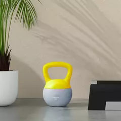 SPORTNOW 8KG Soft Kettlebell, Kettlebell with Non-Slip Handle for Home Gym, Weight Lifting, Strength Training, Yellow/Grey - 7