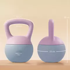 SPORTNOW 8KG Soft Kettlebell, Kettlebell with Non-Slip Handle for Home Gym, Weight Lifting, Strength Training, Purple/Grey - 3