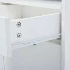 HOMCOM 60cm Filing Cabinet with Drawer, Open Shelf, Metal Handles and 4 Wheels, Office Home Organiser Mobile Printer, White - 9