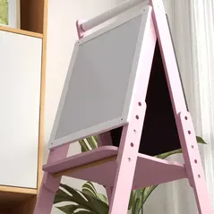 AIYAPLAY Three-In-One Easel for Kids, with Paper Roll, Adjustable Height - Pink - 8