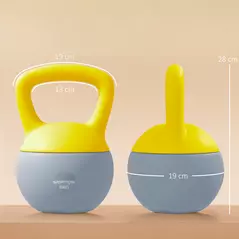 SPORTNOW 8KG Soft Kettlebell, Kettlebell with Non-Slip Handle for Home Gym, Weight Lifting, Strength Training, Yellow/Grey - 3