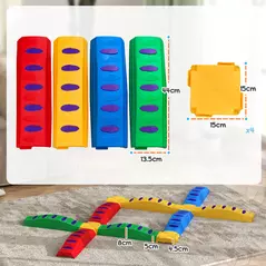 AIYAPLAY 12-Piece Kids Balance Beam Stepping Stones, with Non-Slip Foot Pads, Multicoloured - 3