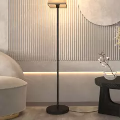 HOMCOM Floor Lamp, Modern Standing Lamp with Linen Shade, Tall Lamps for Living Room, Bedroom, with Foot Switch, Bulb not Included, Black - 9