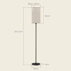 HOMCOM Floor Lamp, Modern Standing Lamp with Linen Shade, Tall Lamps for Living Room, Bedroom, with Foot Switch, Bulb not Included, Black - 3