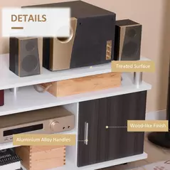 HOMCOM TV Cabinet Unit for TVs up to 50'' with Storage Shelf and Cupboards, Living Room Entertainment Center Media Console, Grey and White - 7