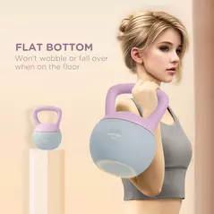 SPORTNOW 8KG Soft Kettlebell, Kettlebell with Non-Slip Handle for Home Gym, Weight Lifting, Strength Training, Purple/Grey - 6