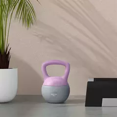 SPORTNOW 8KG Soft Kettlebell, Kettlebell with Non-Slip Handle for Home Gym, Weight Lifting, Strength Training, Purple/Grey - 7