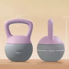 SPORTNOW 6KG Soft Kettlebell, Kettle Bell with Non-Slip Handle for Home Gym, Weight Lifting, Strength Training, Purple/Grey - 3