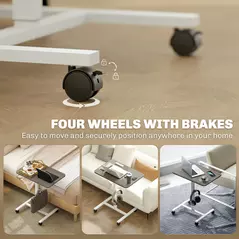 HOMCOM 75-115cm Manual Adjustable Sit-To-Stand Desk - White/Grey - 5