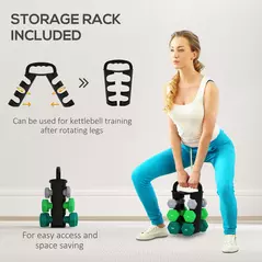 SPORTNOW Dumbbells Set with Storage Rack, 2 x 1kg, 2 x 2kg, 2 x 3kg, Grey - 5