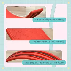 ZONEKIZ Balance Board Kids Wobble Board, Sensory Training Rocking Toy for Children, Nursery Toy, for Ages 3-6 Years, 82 x 27.5 x 19.5cm - Red - 6