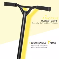 HOMCOM Stunt Scooter, 360° Entry Level Tricks Scooter w/ Lightweight Aluminium Deck and ABEC 7 Bearing, For Age 14+ Beginners, Gold Tone - 7