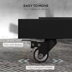 SPORTNOW Weight Rack for Olympic Weight Plate, 3 Tier Weight Tree for 2 inch Plates and Bars, Weight Organiser Stand with 4 Transport Wheels and Clamps for Home Gym, Max Load 200kg, Black - 5