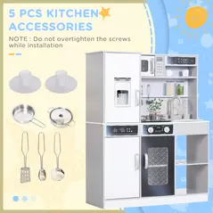 AIYAPLAY Pretend Play Toy Kitchen, Kids Kitchen Playset w/ Sounds, Lights, Running Water, Coffee Maker, Refrigerator - 7