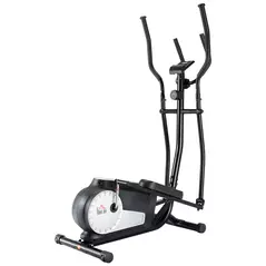 HOMCOM Elliptical Cross Trainer, Home Cardio Workout Machine with Eight Level Magnetic Resistance, LCD Monitor, Heart Rate Sensor, Two Wheels - 1