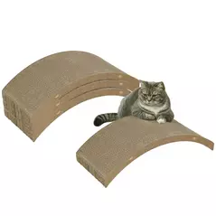 PawHut Four-Piece Cat Scratching Board, Cat Treadmill Replacement, 55 x 26cm - Brown - 1