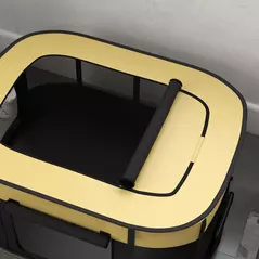 PawHut Foldable Dog Pen with Storage Bag for Indoor/Outdoor Use, Portable Pet playpen, with Ground Stakes - Yellow - 9