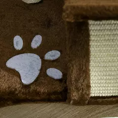 PawHut Cat Tree, Cat Tower for Kittens with Rotatable Top Bar, Sisal Scratching Post, Tunnel, Dangling Balls - Brown - 9
