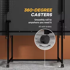 SPORTNOW 9FT Folding Table Tennis Table with Four Wheels, for Indoor Use, Blue - 6