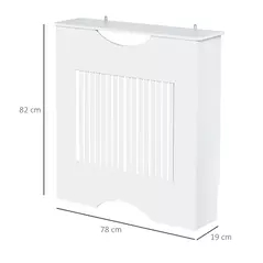 HOMCOM Painted MDF Radiator Cover Heater Cabinet Modern Slatted Home Furniture Living Room Bedroom Worktop White 82H x 78W x 19D - 3