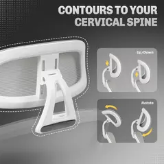 HOMCOM Multi-Adjustable Mesh Back Office Chair - Grey - 6