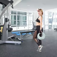 SPORTNOW 6kg Kettlebell, Kettle Bell with Wide Handle for Home Gym, Weight Lifting, Strength Training, Light Grey - 6