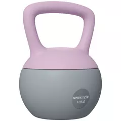 SPORTNOW 10KG Soft Kettlebell, Kettlebell with Non-Slip Handle for Home Gym, Weight Lifting, Strength Training, Purple/Grey - 1