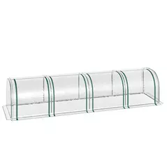 Outsunny 395  x 100 cm Low Tunnel Greenhouse - Clear - 1