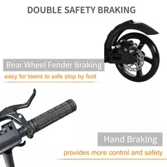 HOMCOM Kick Scooter, Folding 2 Wheel Scooter with Dual Brake System, Dual Suspension, 230mm Big Wheels and 3 Adjustable Handlebar, for 14+ Teens Adults, up to 100KG, Black - 5