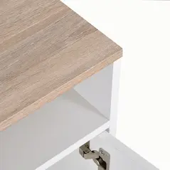 HOMCOM TV Stand Cabinet up to 50", Modern TV Unit with Storage, Open Shelves and Cable Management for Living Room, Bedroom, White - 9