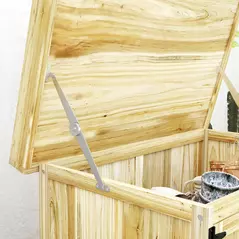 Outsunny 43 x 74cm Fir Wood Shed, with Metal Worktop - Natural Finish - 9