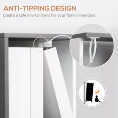 HOMCOM Modern 5-Tier Bookshelf, Freestanding Bookcase Storage Shelving for Living Room Home Office Study, White and Dark Grey - 6