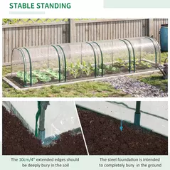 Outsunny 395  x 100 cm Low Tunnel Greenhouse - Clear - 7