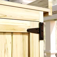 Outsunny 43 x 74cm Fir Wood Shed, with Metal Worktop - Natural Finish - 8