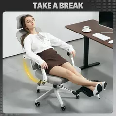 HOMCOM Multi-Adjustable Mesh Back Office Chair - Grey - 8