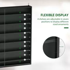 HOMCOM Six Shelf Display Cabinet, with Glass Doors - Black - 4