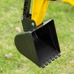 HOMCOM Kids Ride on Digger Pedal Go Kart Pretend Play Construction No Power Truck with Horn for 3 - 6 Years, Yellow - 9